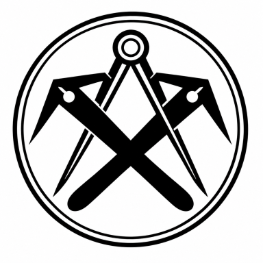 Logo des Compagnons du Devoir Logo des Compagnons du Devoir avec deux marteaux croisés et un compas.